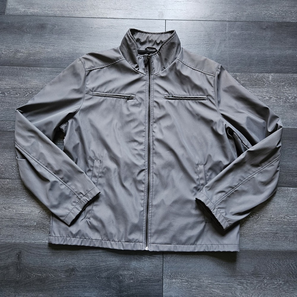 M. Julian Polyester Switch Bomber Jacket Mens XL Gray Lined Multiple Pockets